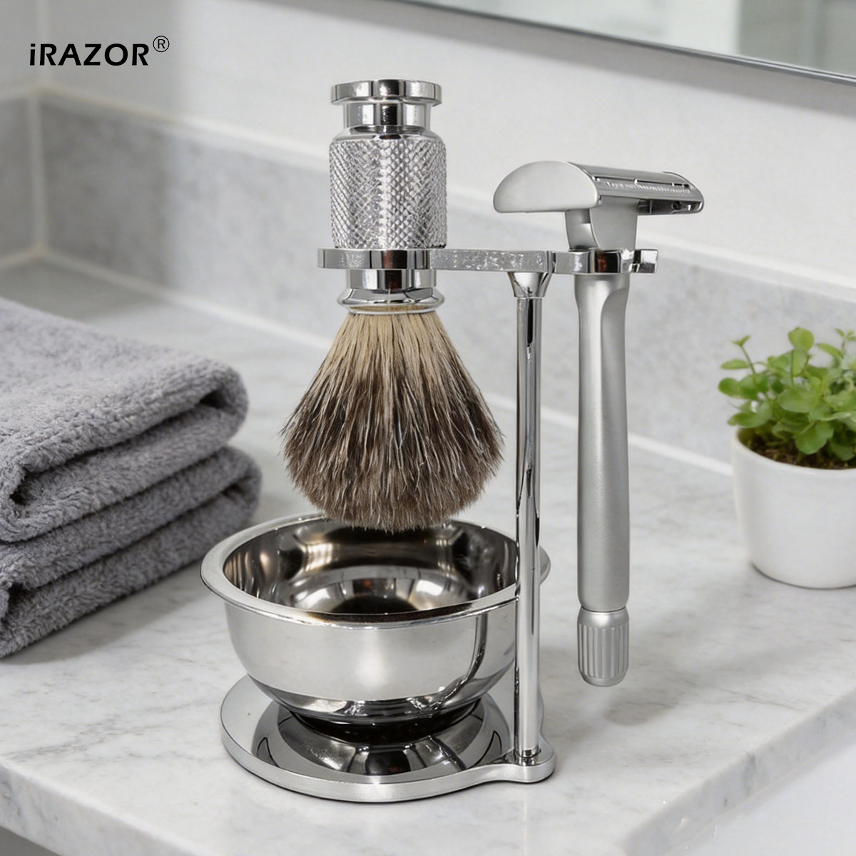 Mens Grooming Kit Gift - iRAZOR Kit de Afeitadora de Seguridad
